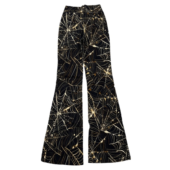 Urban Outfitters Spider Web Print Ruched V-Front Pant 26 - Picture 2 of 15